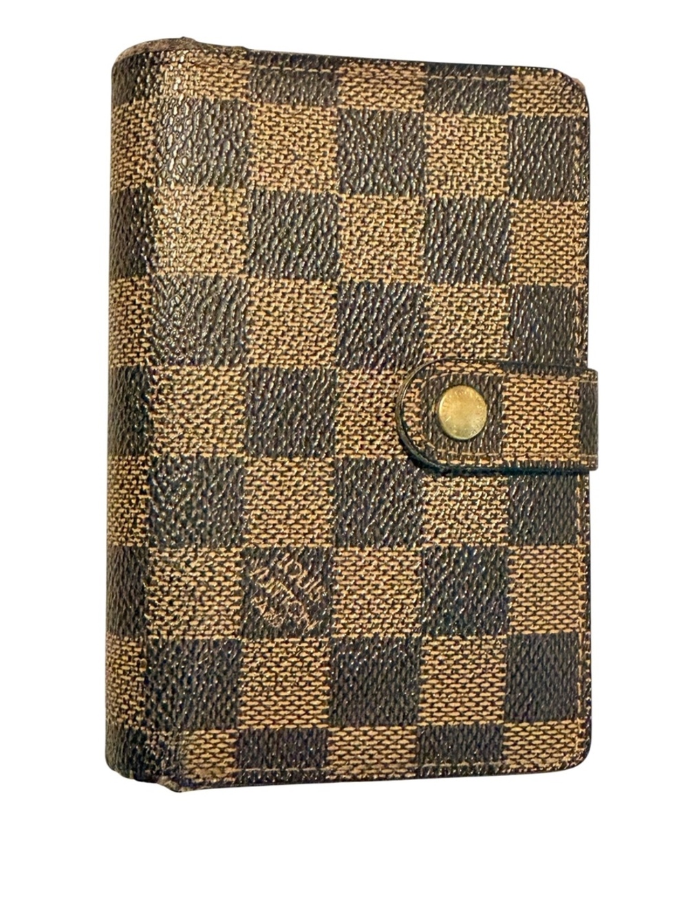 Louis Vuitton Damier Ebene Canvas Wallet Brown Checkered Pattern